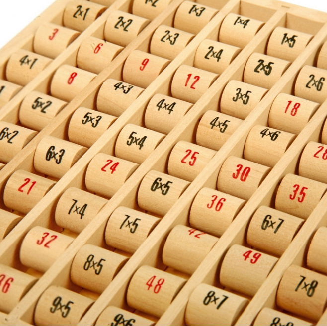Table de multiplication en bois. Jouet pour apprendre les tables de multiplication